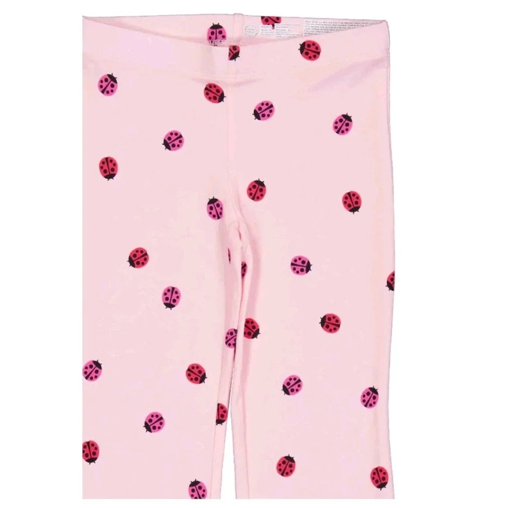 Wonder Nation Girls Flare Leggings 2-Pack Pink Ladybug & Pink Large 10/12 Plus